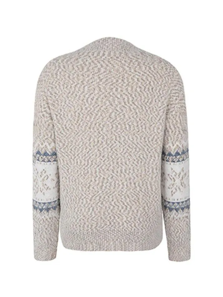 Back To School Sonicelife Snowflake Jacquard Mock Neck Sweater