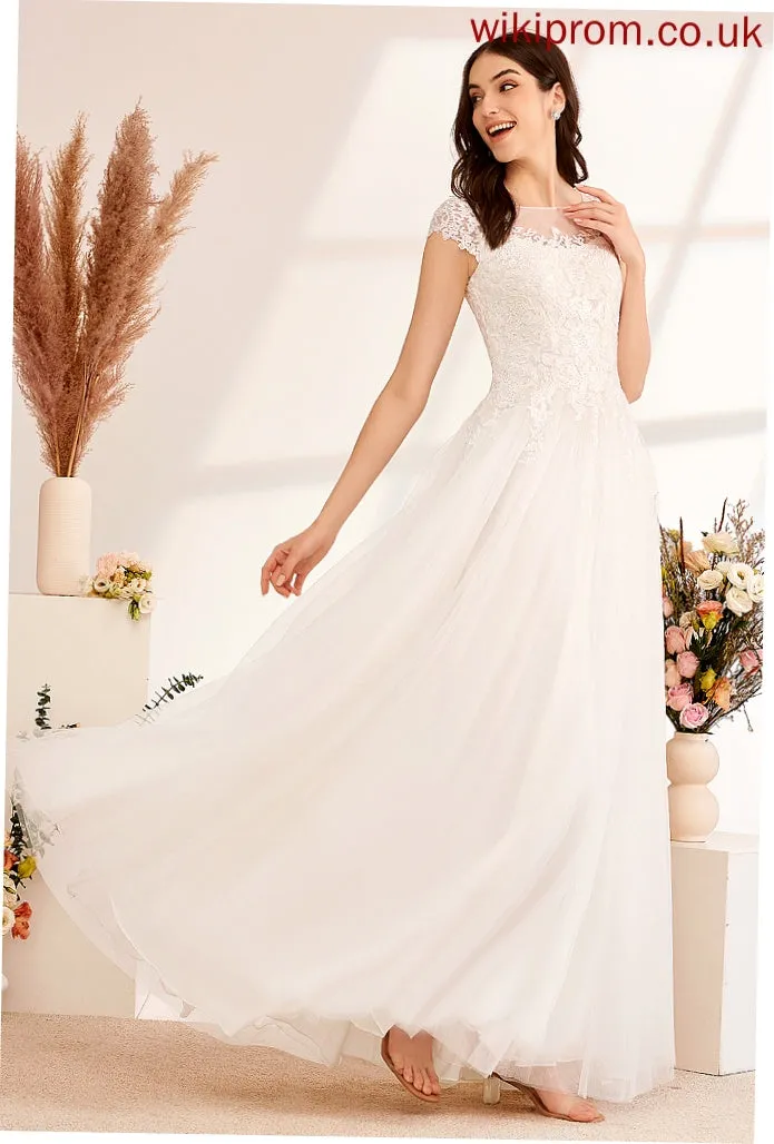 Ball-Gown/Princess Floor-Length Lace Tulle Wedding Dresses Illusion Dress Giuliana Wedding