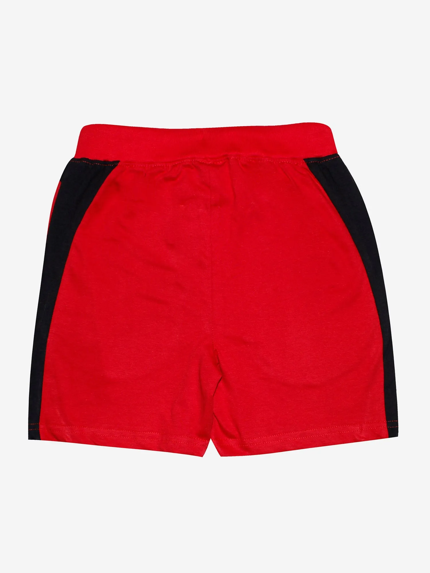 Boys Cotton Shorts with Contrast Panel- Pack of 2