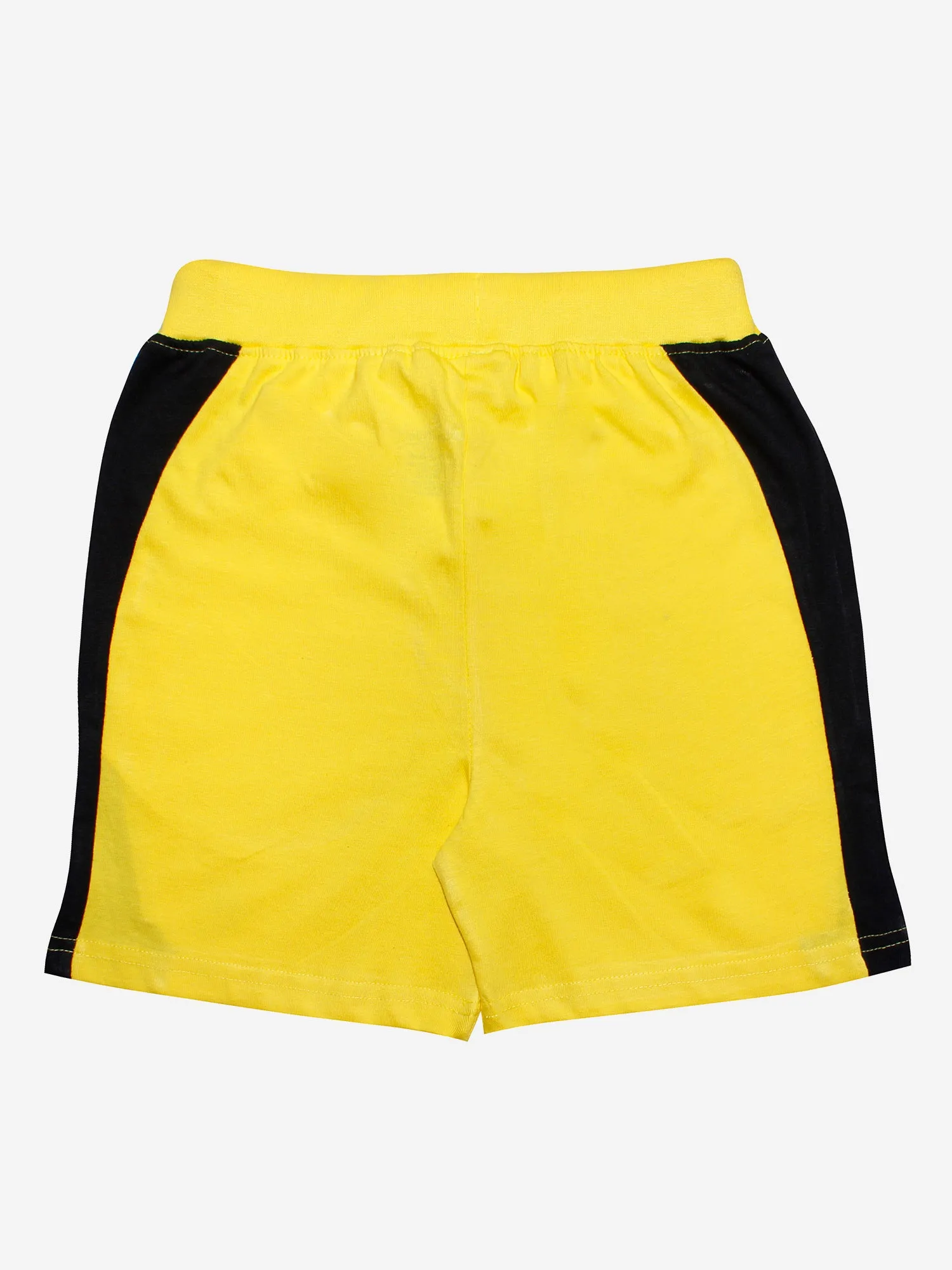 Boys Cotton Shorts with Contrast Panel- Pack of 2