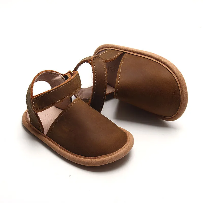 Brown- Emmie Flats - US Size 2-4 - Soft Sole