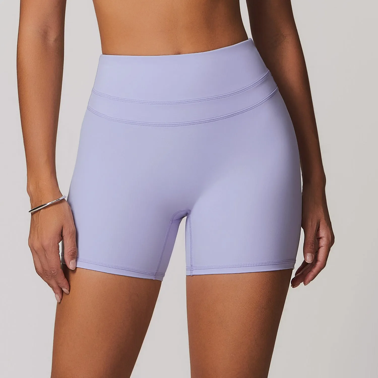 Brushed Tight Yoga Shorts Stretch High Waist Peach Hip Lifting Running Workout Shorts