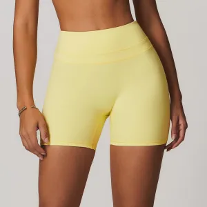 Brushed Tight Yoga Shorts Stretch High Waist Peach Hip Lifting Running Workout Shorts