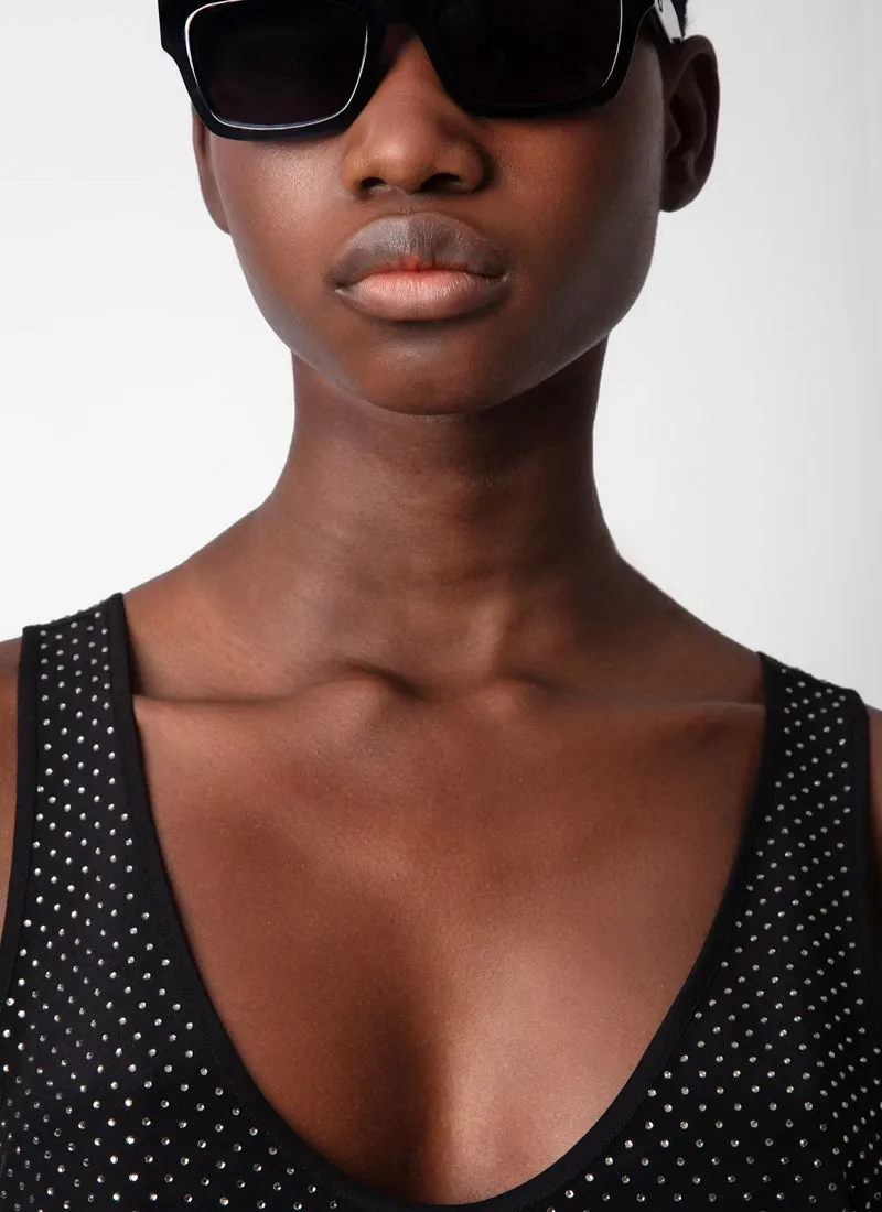 Carys Diamanté Silk Top