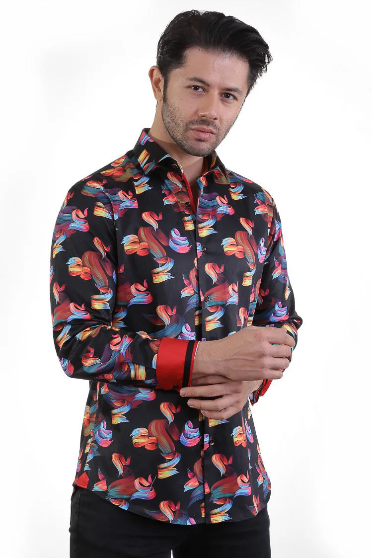 Celestial Bloom Elegance Casual Men's Shirt