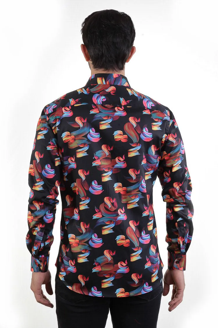 Celestial Bloom Elegance Casual Men's Shirt
