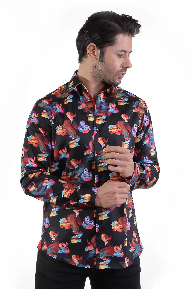 Celestial Bloom Elegance Casual Men's Shirt