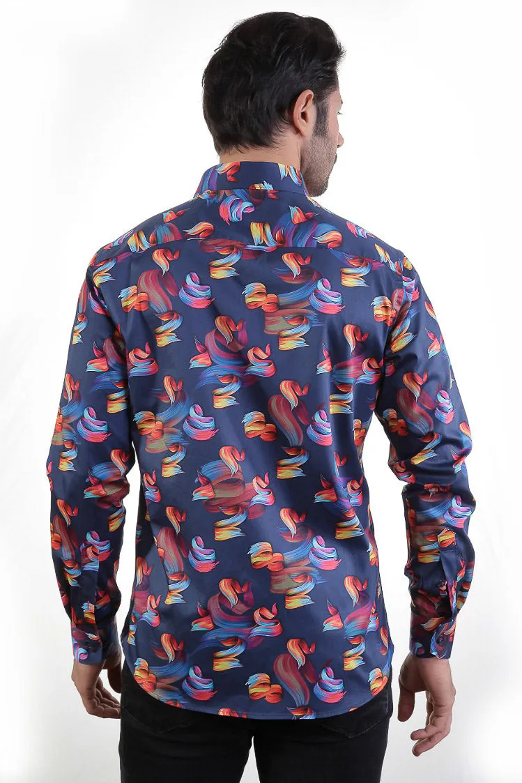 Celestial Bloom Elegance Casual Men's Shirt