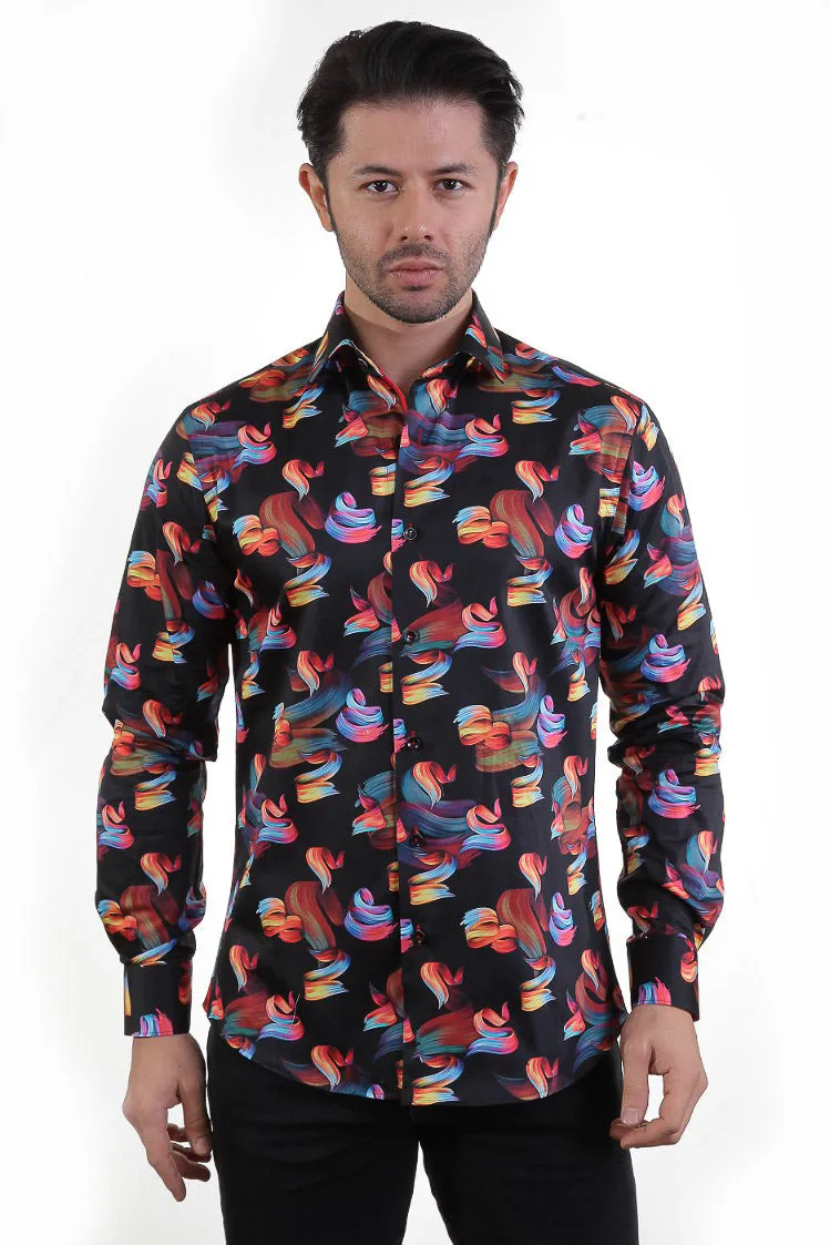 Celestial Bloom Elegance Casual Men's Shirt