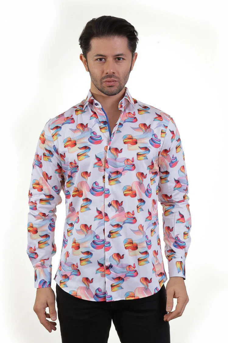 Celestial Bloom Elegance Casual Men's Shirt