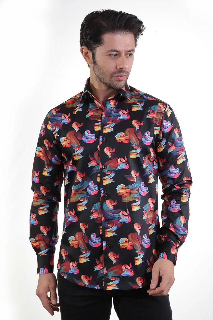Celestial Bloom Elegance Casual Men's Shirt