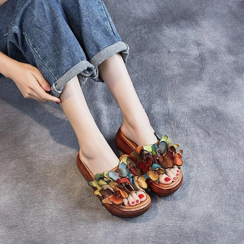Classic Flower Summer Women Slippers Platform Comfort Light