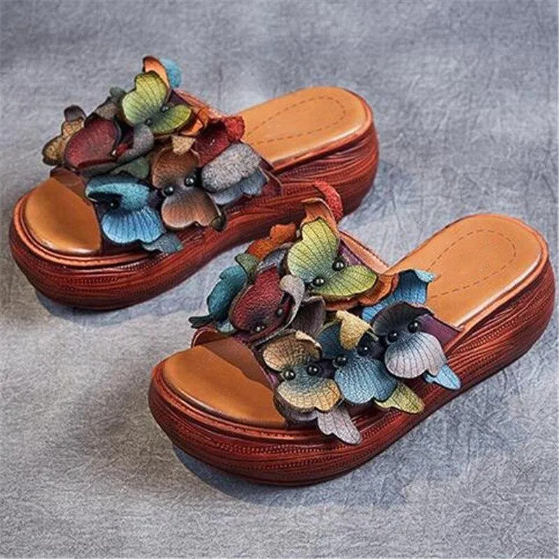 Classic Flower Summer Women Slippers Platform Comfort Light