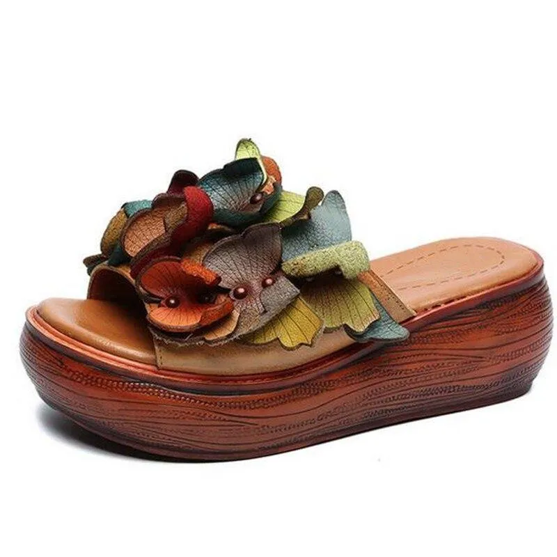 Classic Flower Summer Women Slippers Platform Comfort Light
