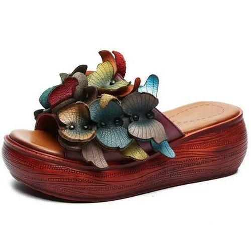 Classic Flower Summer Women Slippers Platform Comfort Light