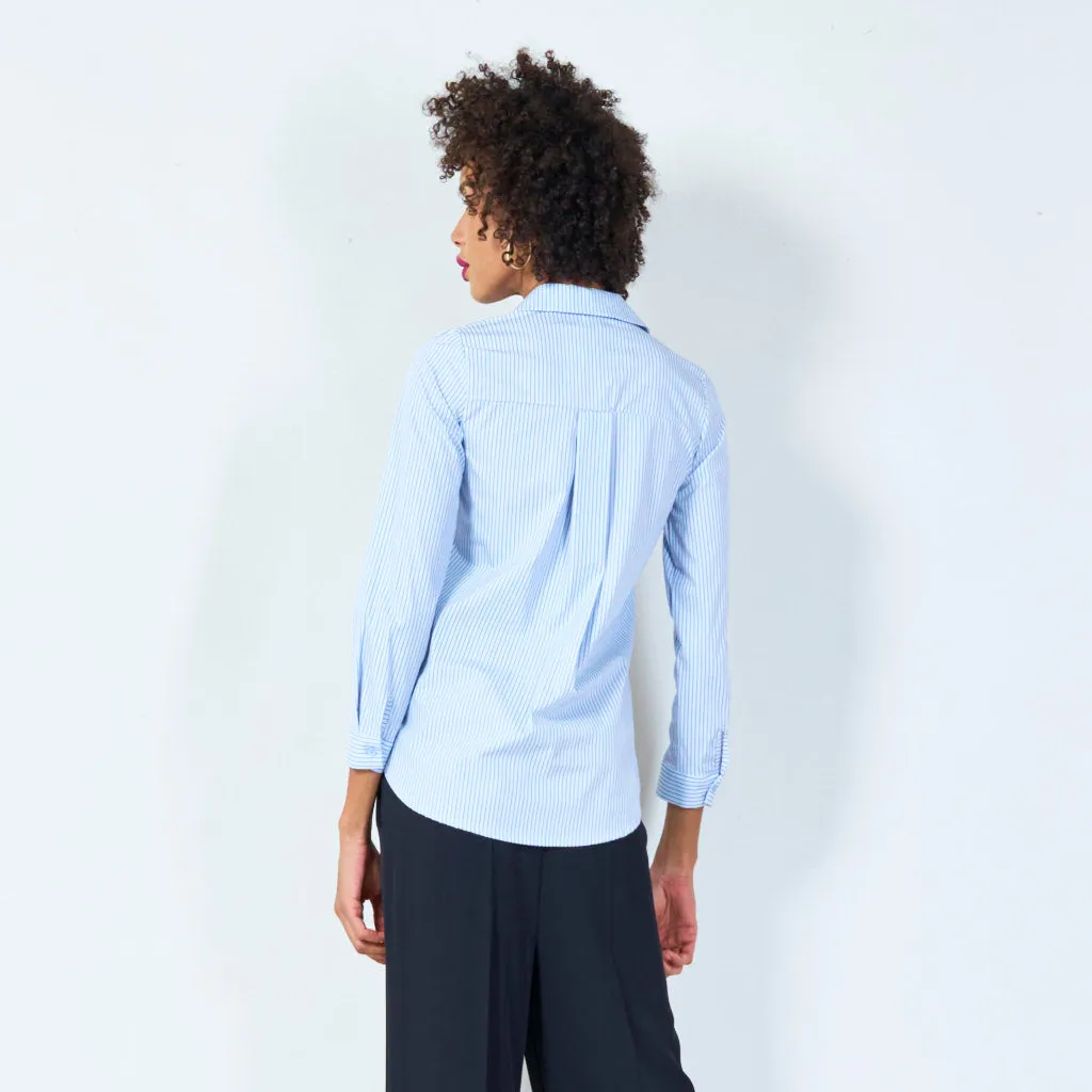 Classic striped button-up shirt wholesale