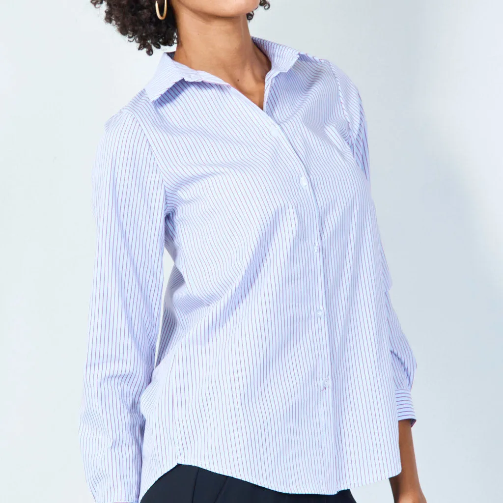 Classic striped button-up shirt wholesale