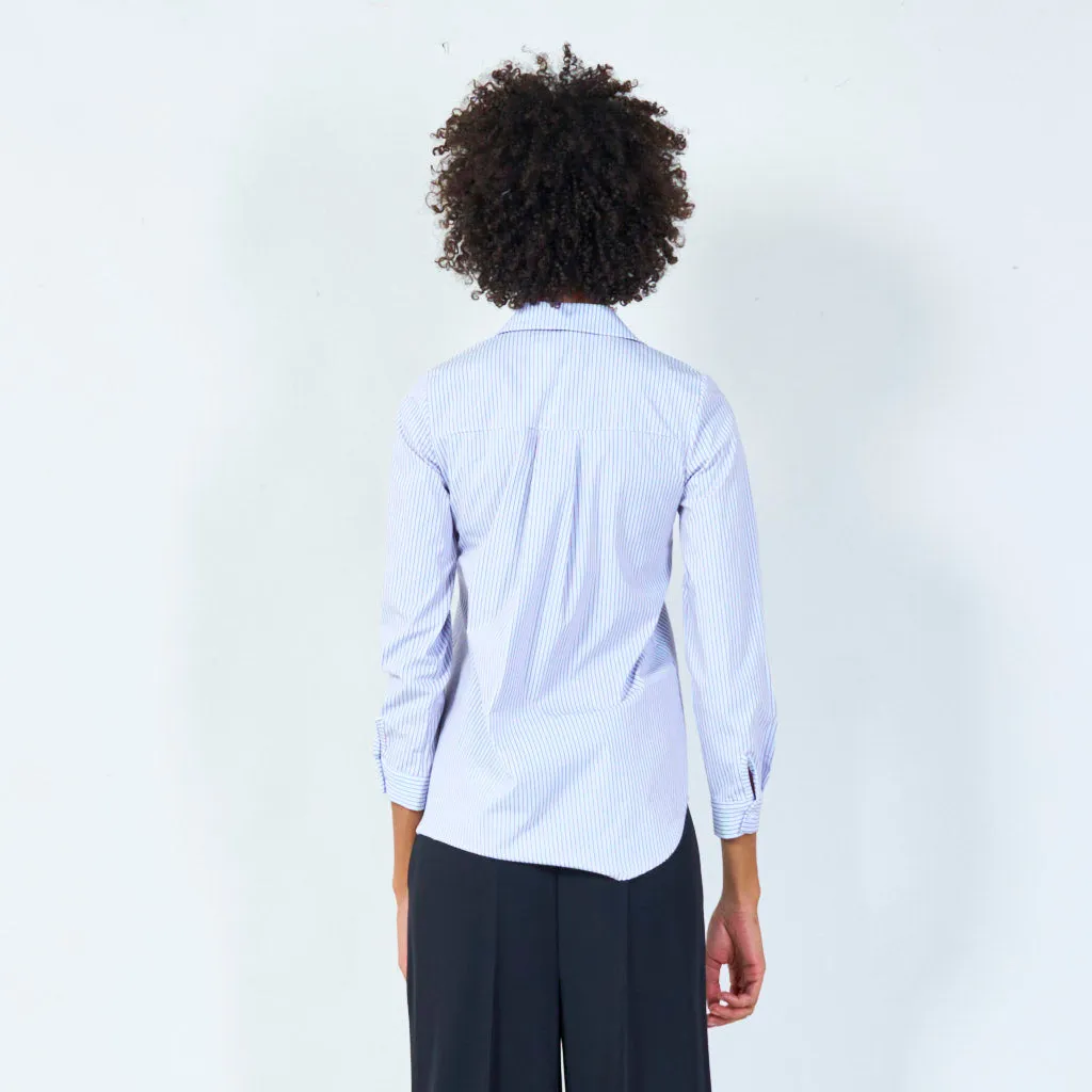 Classic striped button-up shirt wholesale