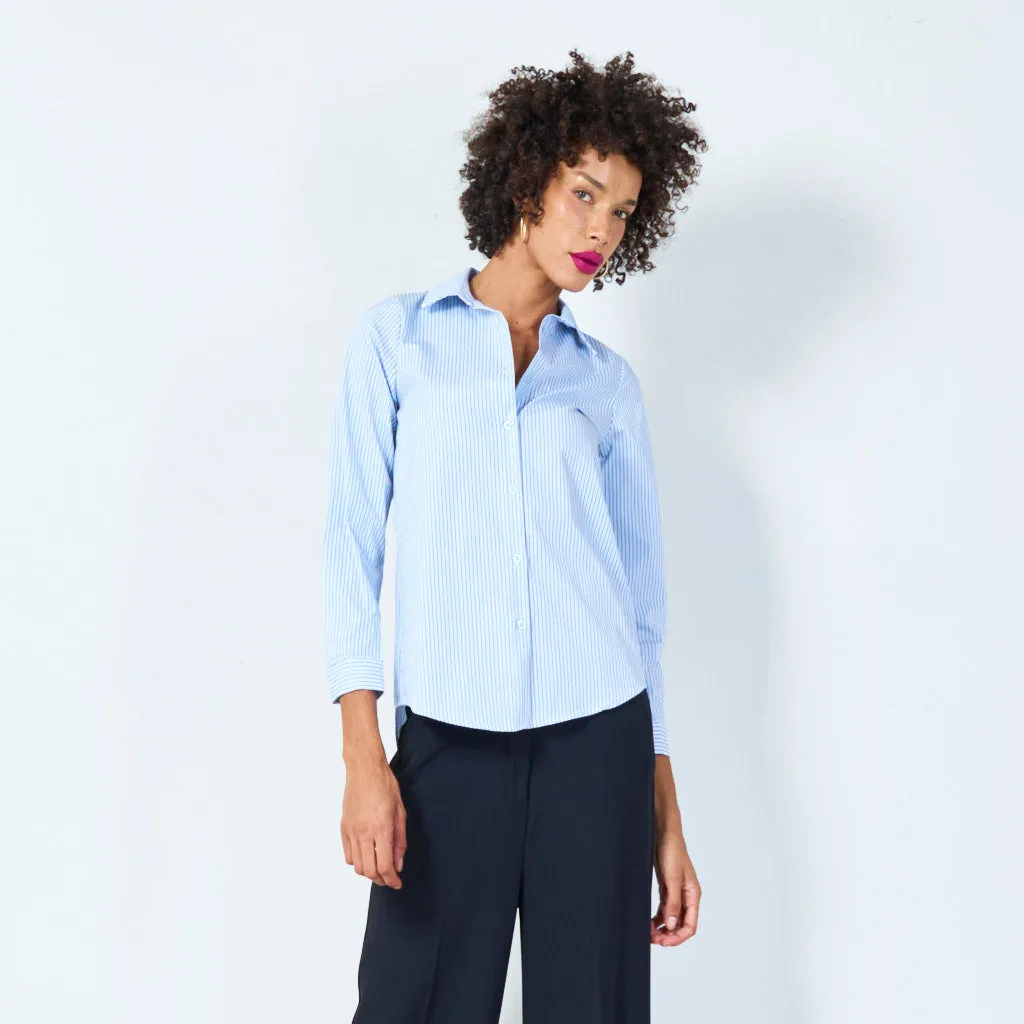 Classic striped button-up shirt wholesale