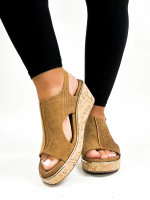Corky's Chestnut Corduroy Carley Wedges FINAL SALE