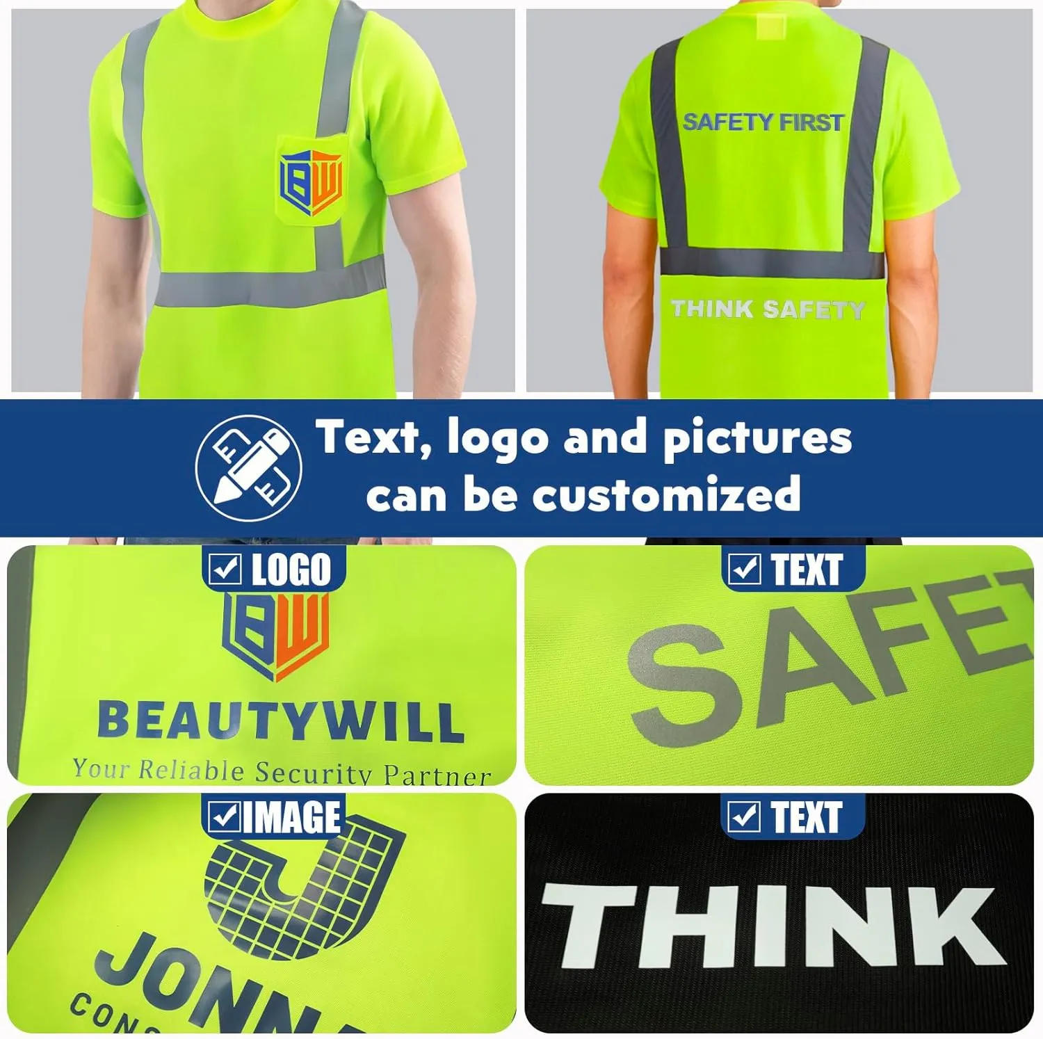 Custom Logo Shirts,Mens Neon Quick Dry T-Shirts,Customized Shirts Short Sleeve Tshirts
