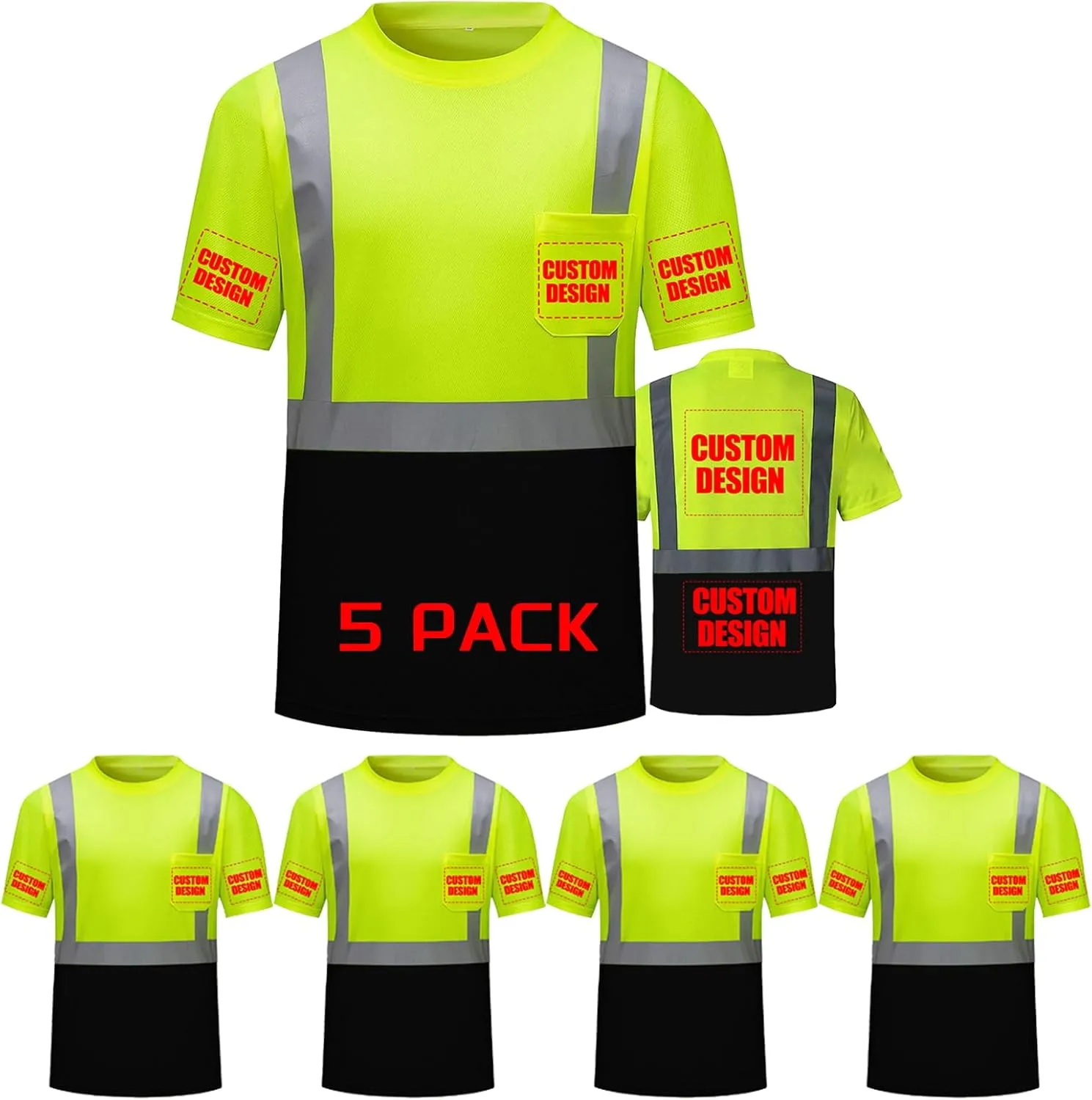 Custom Logo Shirts,Mens Neon Quick Dry T-Shirts,Customized Shirts Short Sleeve Tshirts