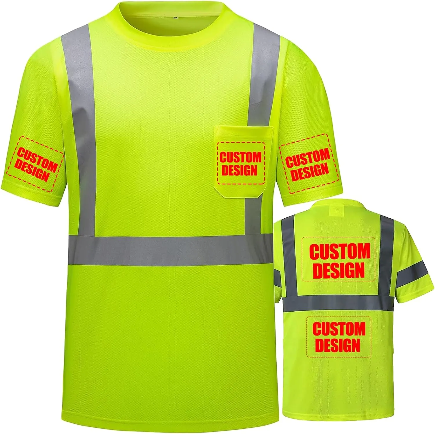 Custom Logo Shirts,Mens Neon Quick Dry T-Shirts,Customized Shirts Short Sleeve Tshirts