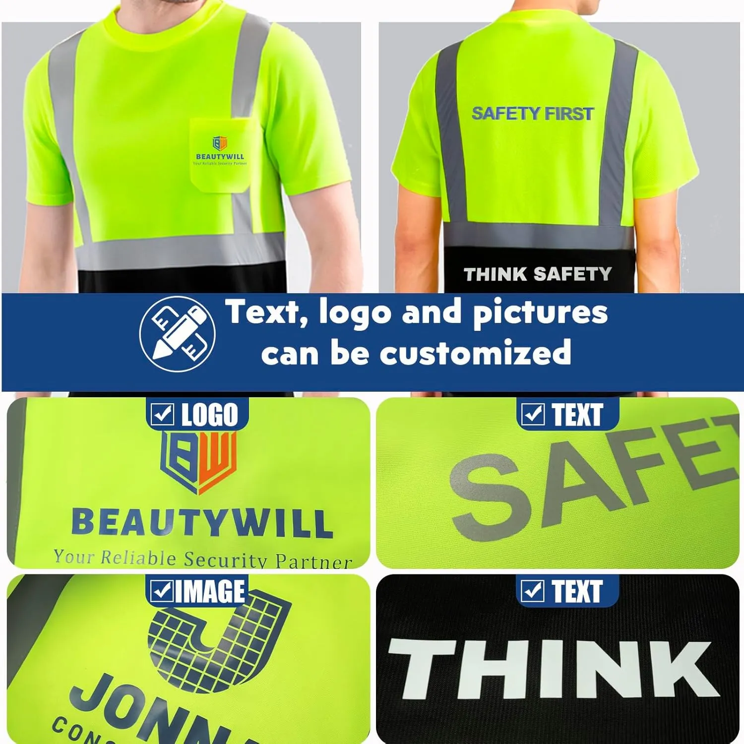 Custom Logo Shirts,Mens Neon Quick Dry T-Shirts,Customized Shirts Short Sleeve Tshirts