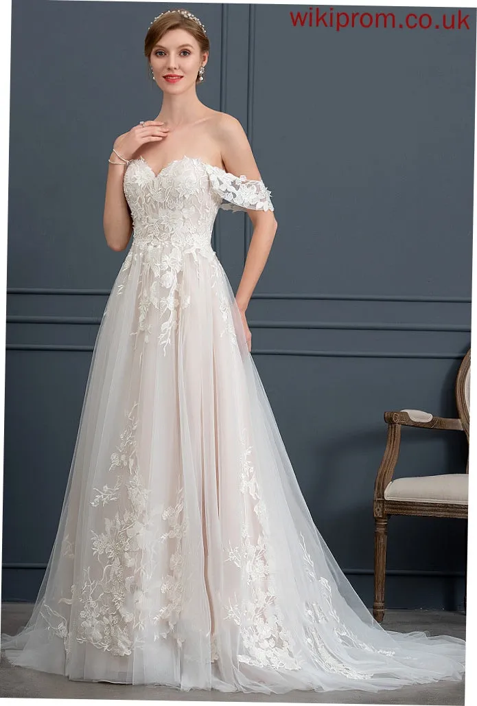 Dress Sweep Wedding Dresses Lace Wedding Fiona Train Sweetheart Tulle Ball-Gown/Princess