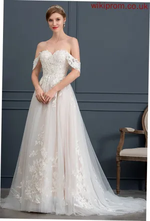 Dress Sweep Wedding Dresses Lace Wedding Fiona Train Sweetheart Tulle Ball-Gown/Princess