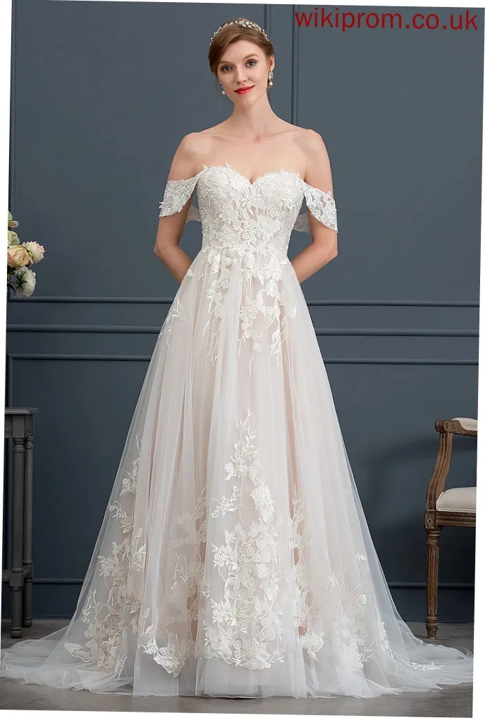 Dress Sweep Wedding Dresses Lace Wedding Fiona Train Sweetheart Tulle Ball-Gown/Princess