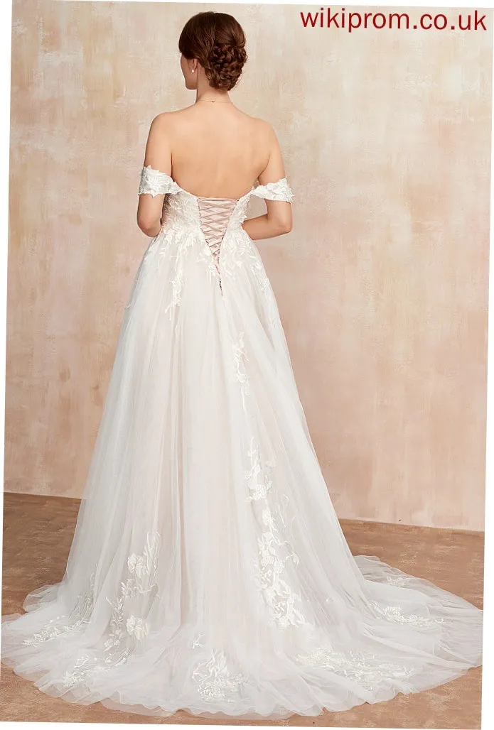 Dress Sweep Wedding Dresses Lace Wedding Fiona Train Sweetheart Tulle Ball-Gown/Princess