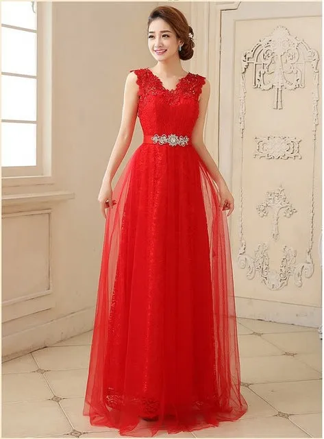Elegant V Neck Evening Dresses