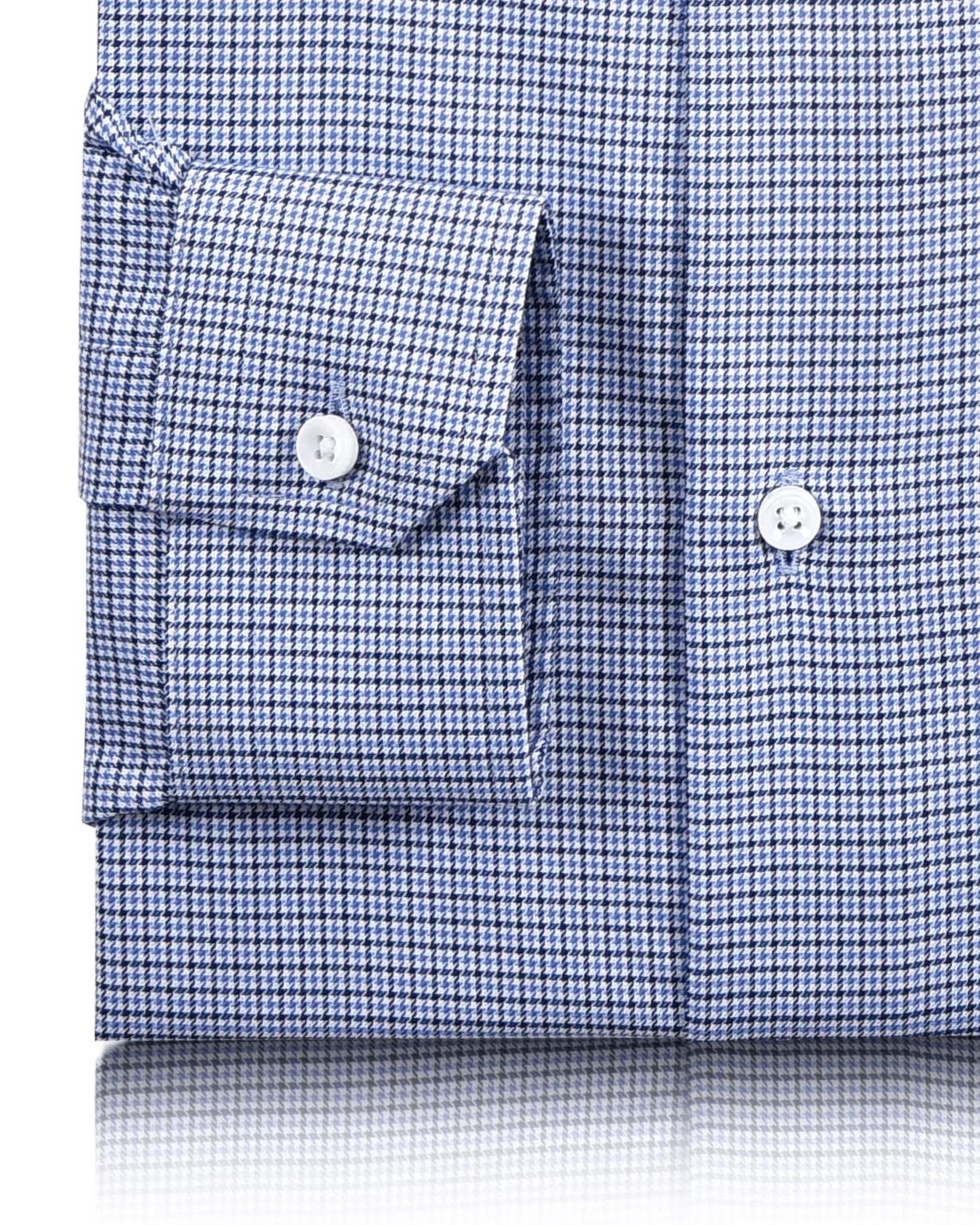 EZS Blue White Micro Houndstooth Shirt