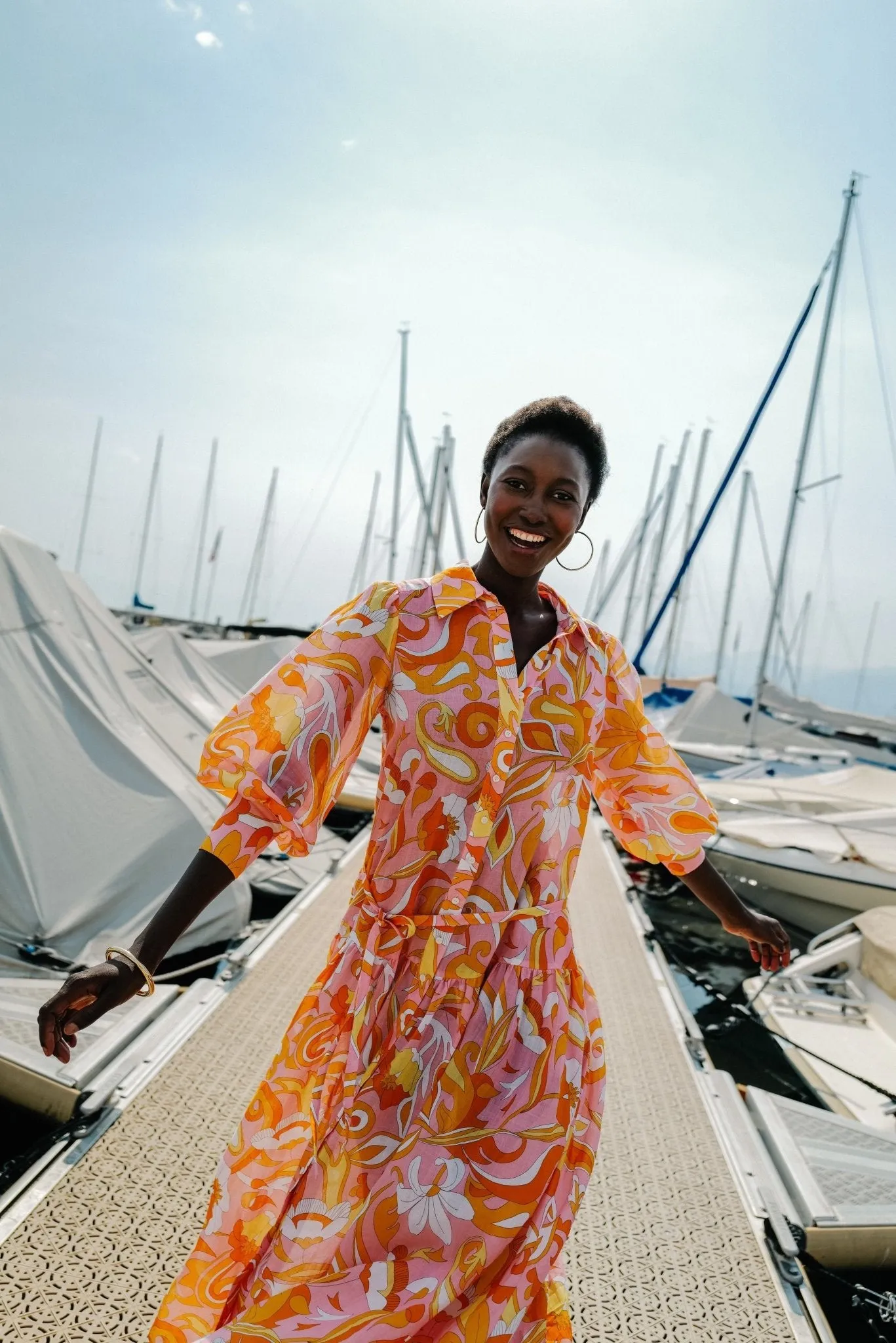 Floral Linen Maxi Dress | Shrimp Multi