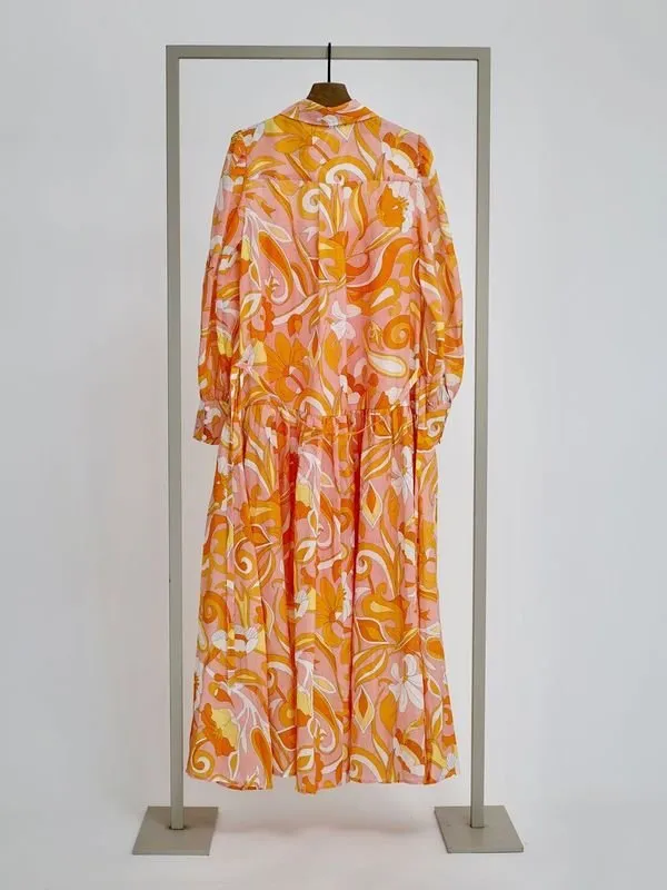 Floral Linen Maxi Dress | Shrimp Multi