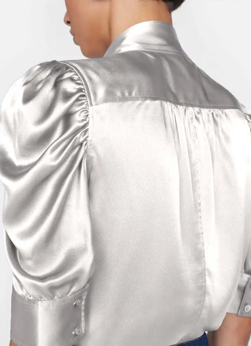 Gillian Silver Lamé Top
