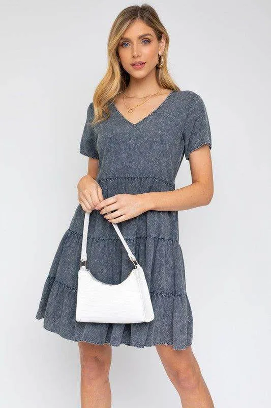 Gilli's Washed Baby Doll Mini Dress