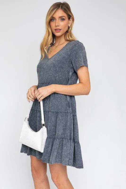 Gilli's Washed Baby Doll Mini Dress