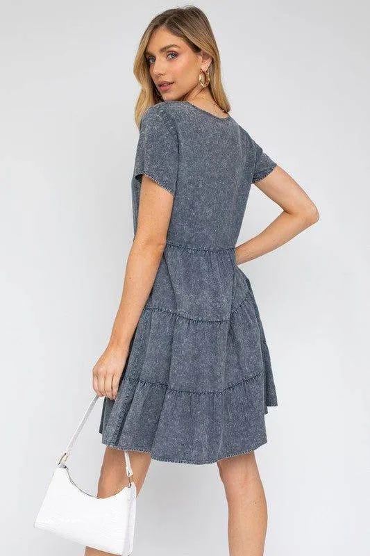 Gilli's Washed Baby Doll Mini Dress