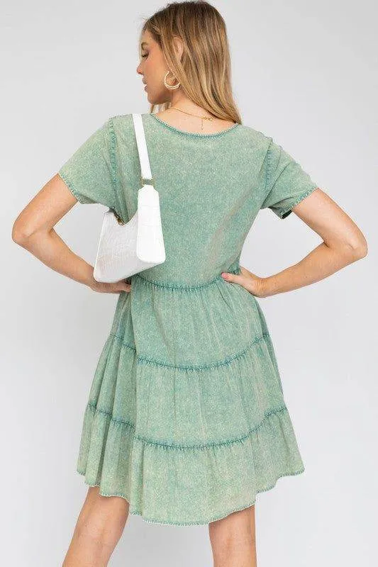 Gilli's Washed Baby Doll Mini Dress