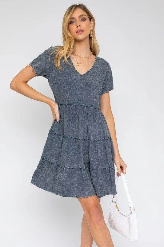 Gilli's Washed Baby Doll Mini Dress