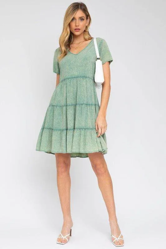 Gilli's Washed Baby Doll Mini Dress