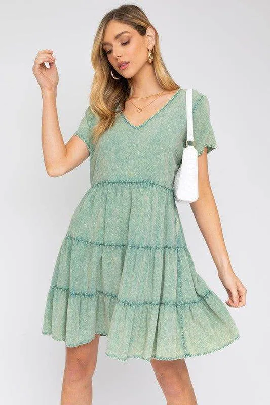 Gilli's Washed Baby Doll Mini Dress