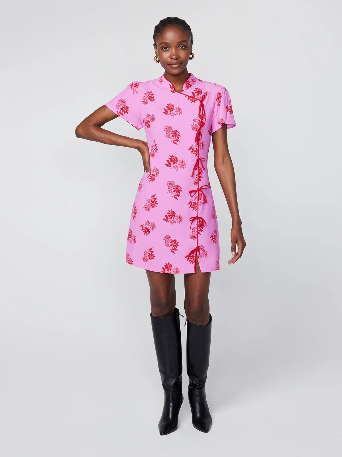 Harlow Pink Floral Mini Dress