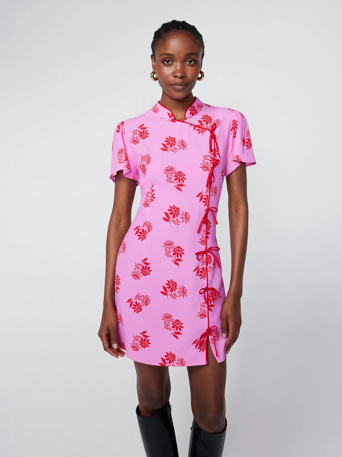 Harlow Pink Floral Mini Dress