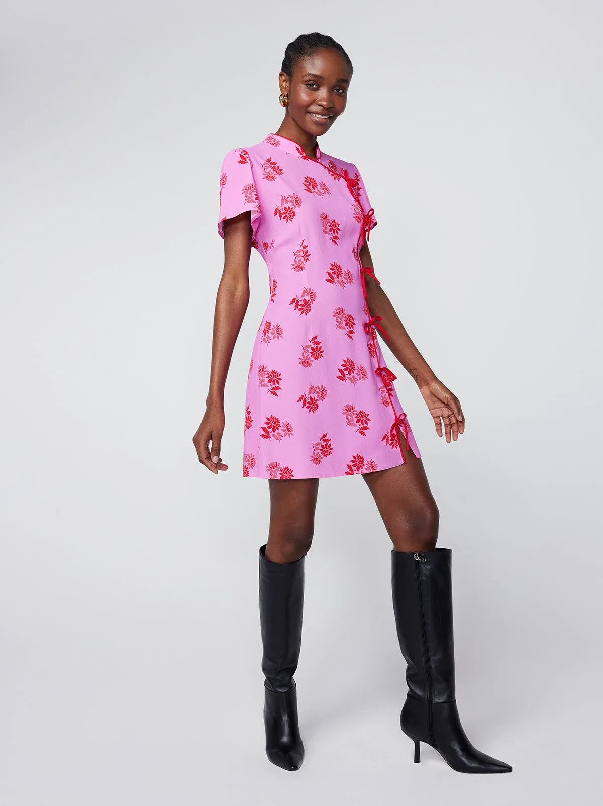 Harlow Pink Floral Mini Dress