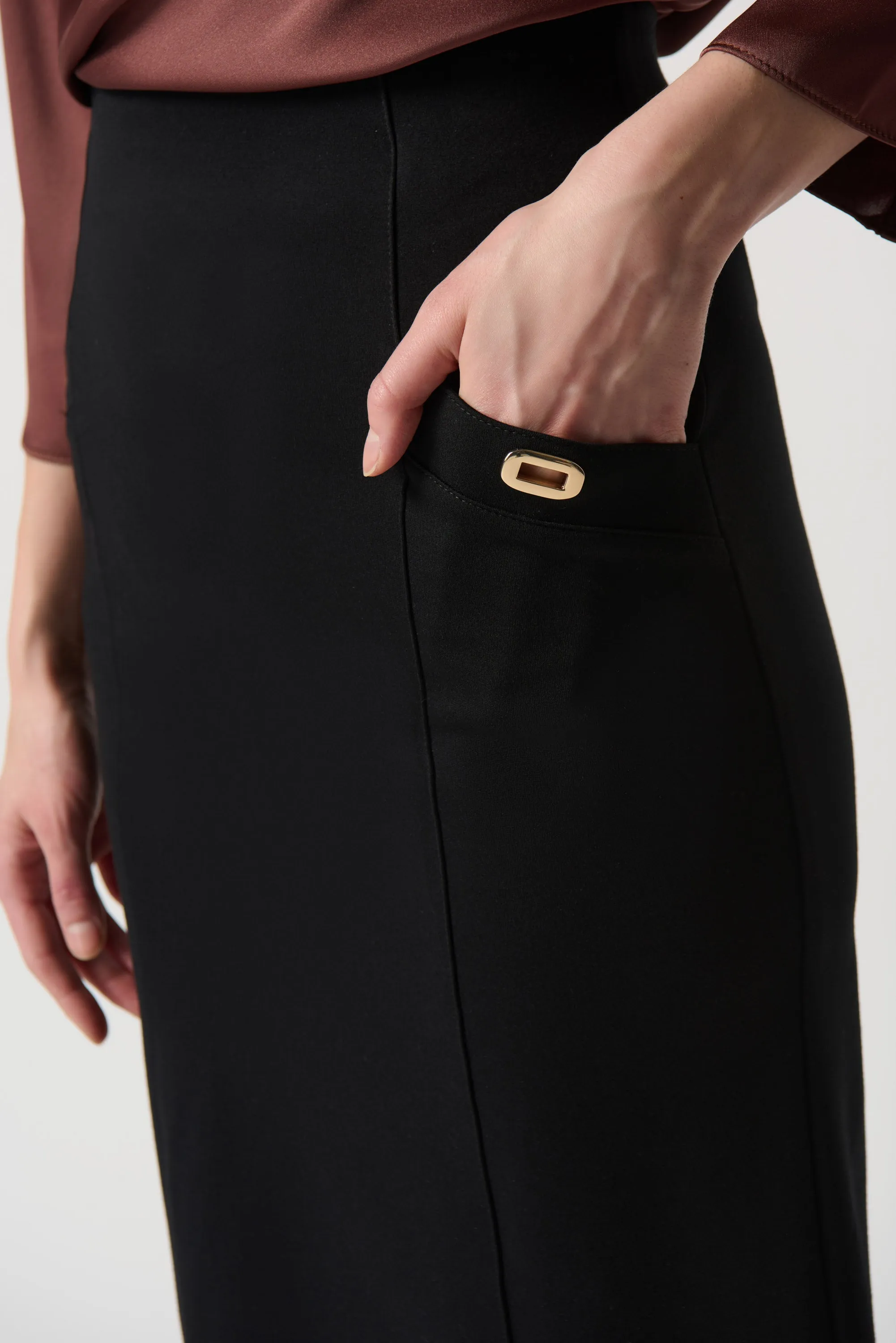 Heavy Knit Pull-On Straight Skirt