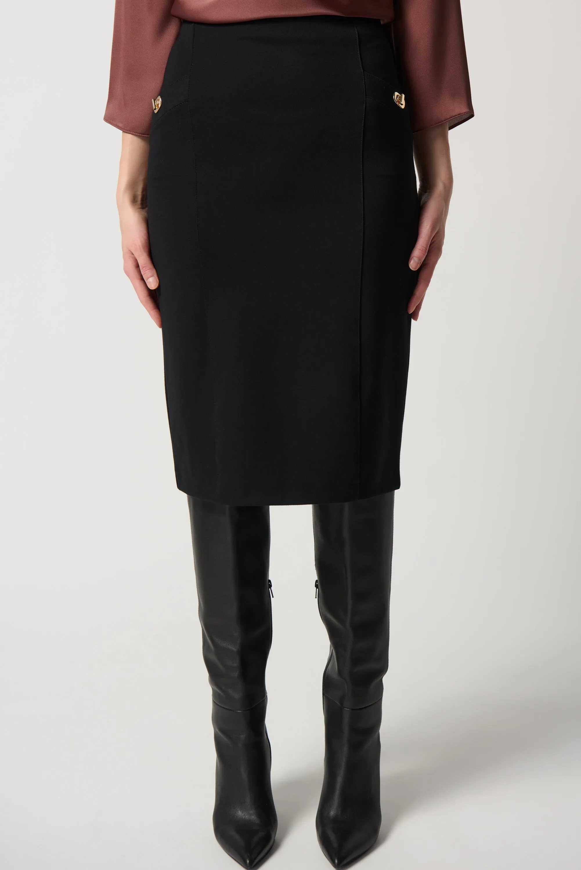 Heavy Knit Pull-On Straight Skirt