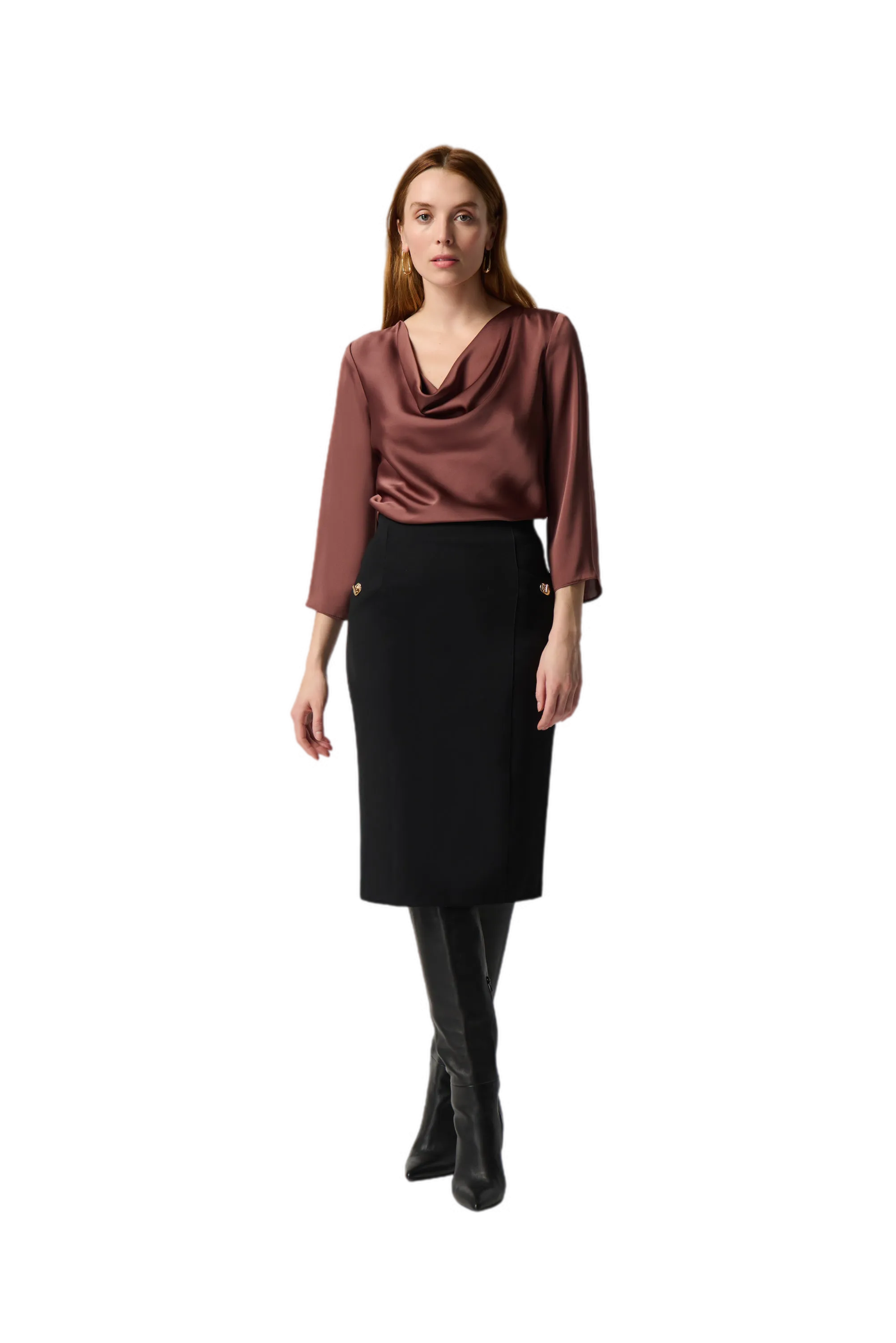 Heavy Knit Pull-On Straight Skirt